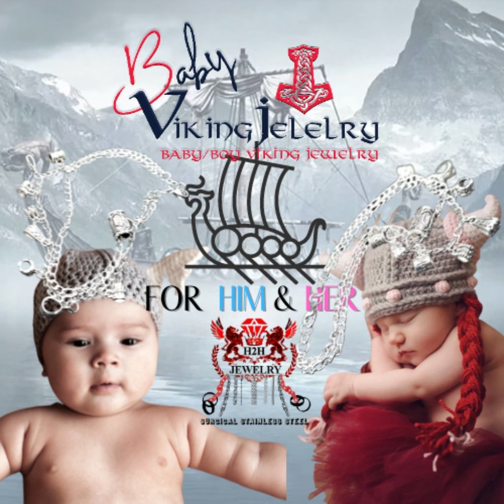 H2H JEWELRY Surgical Stainless Steel (316L) Baby Viking WolfAxe Pendant Necklace